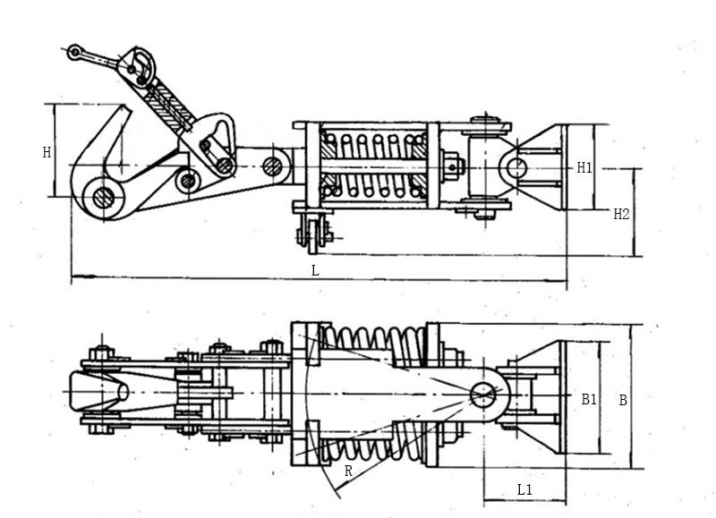 Drawing of Marine Double Spring Type Towing Hook.jpg